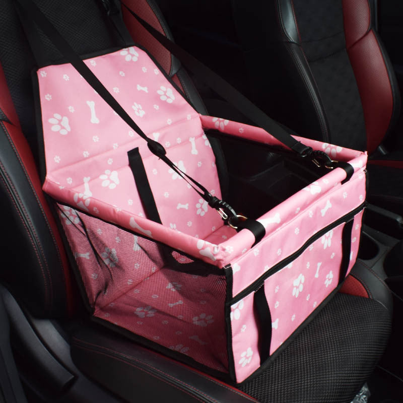 Waterproof Pet Car Seat for Small Dogs, Portable Dog Booster Seat with Safety Belt, Foldable Pet Travel Carrier Bag for Car Back Seat Front Seat