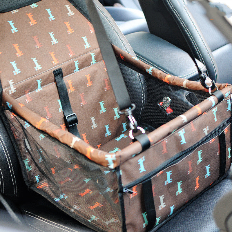 Waterproof Pet Car Seat for Small Dogs, Portable Dog Booster Seat with Safety Belt, Foldable Pet Travel Carrier Bag for Car Back Seat Front Seat