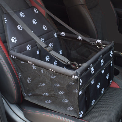 Waterproof Pet Car Seat for Small Dogs, Portable Dog Booster Seat with Safety Belt, Foldable Pet Travel Carrier Bag for Car Back Seat Front Seat