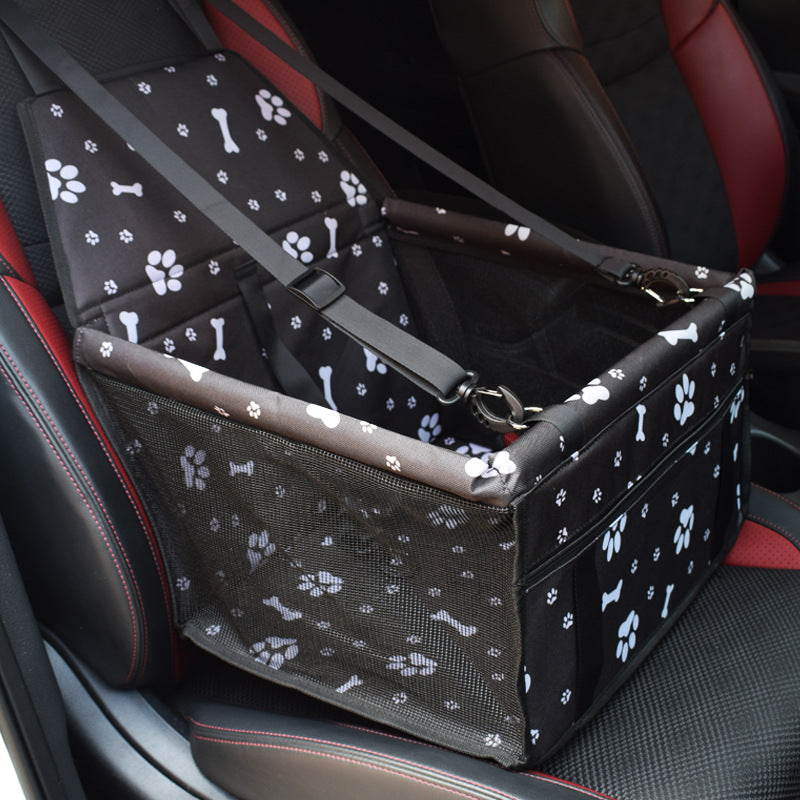 Waterproof Pet Car Seat for Small Dogs, Portable Dog Booster Seat with Safety Belt, Foldable Pet Travel Carrier Bag for Car Back Seat Front Seat