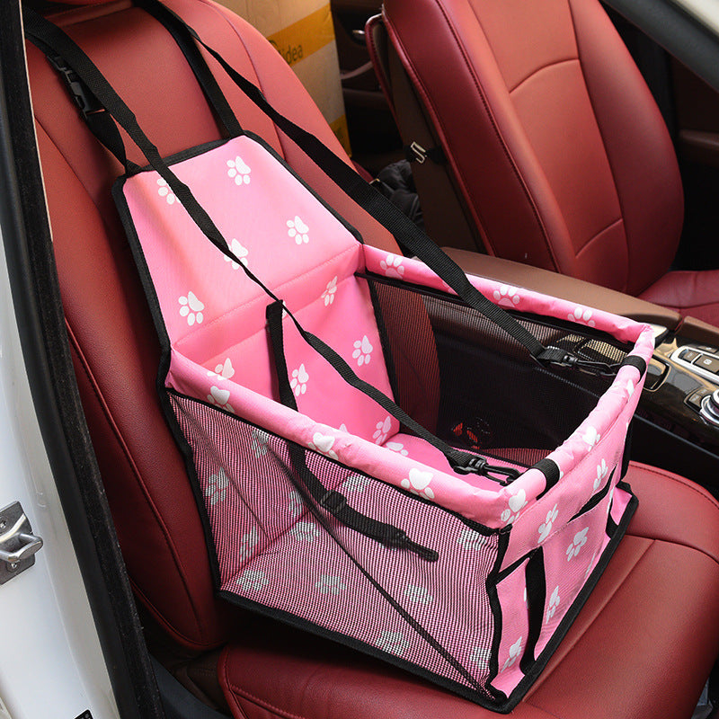 Waterproof Pet Car Seat for Small Dogs, Portable Dog Booster Seat with Safety Belt, Foldable Pet Travel Carrier Bag for Car Back Seat Front Seat