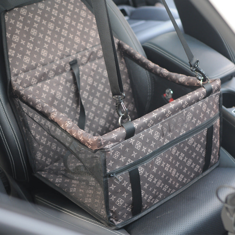Waterproof Pet Car Seat for Small Dogs, Portable Dog Booster Seat with Safety Belt, Foldable Pet Travel Carrier Bag for Car Back Seat Front Seat