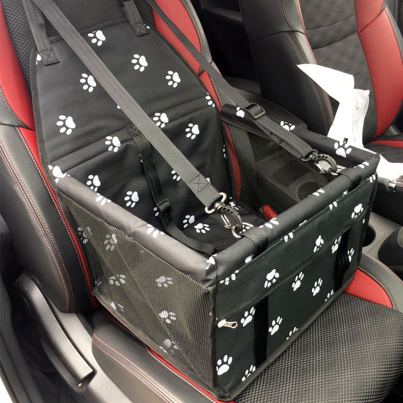 Waterproof Pet Car Seat for Small Dogs, Portable Dog Booster Seat with Safety Belt, Foldable Pet Travel Carrier Bag for Car Back Seat Front Seat