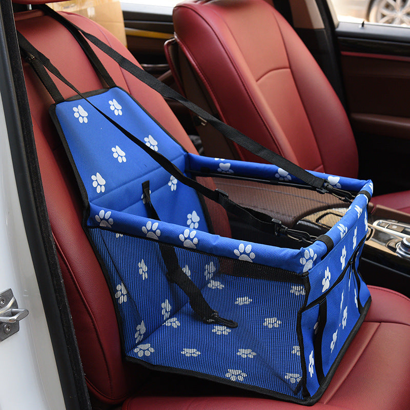 Waterproof Pet Car Seat for Small Dogs, Portable Dog Booster Seat with Safety Belt, Foldable Pet Travel Carrier Bag for Car Back Seat Front Seat