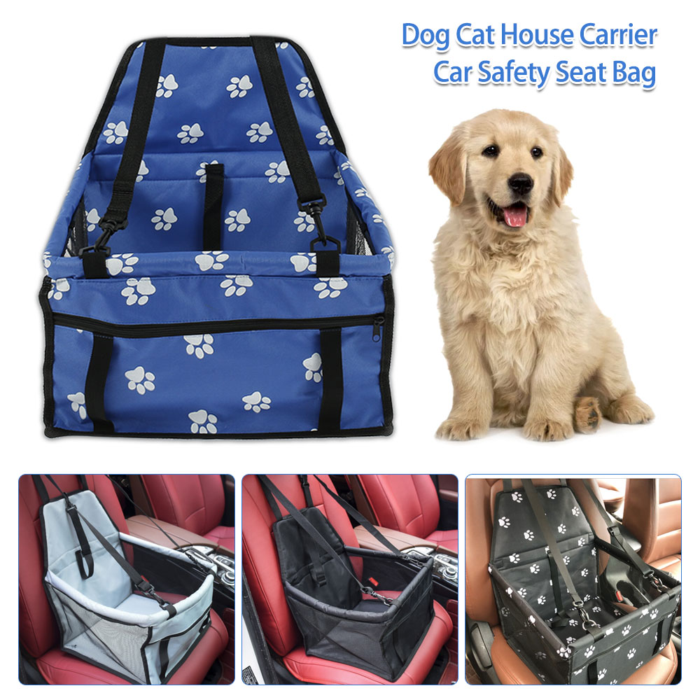 Waterproof Pet Car Seat for Small Dogs, Portable Dog Booster Seat with Safety Belt, Foldable Pet Travel Carrier Bag for Car Back Seat Front Seat